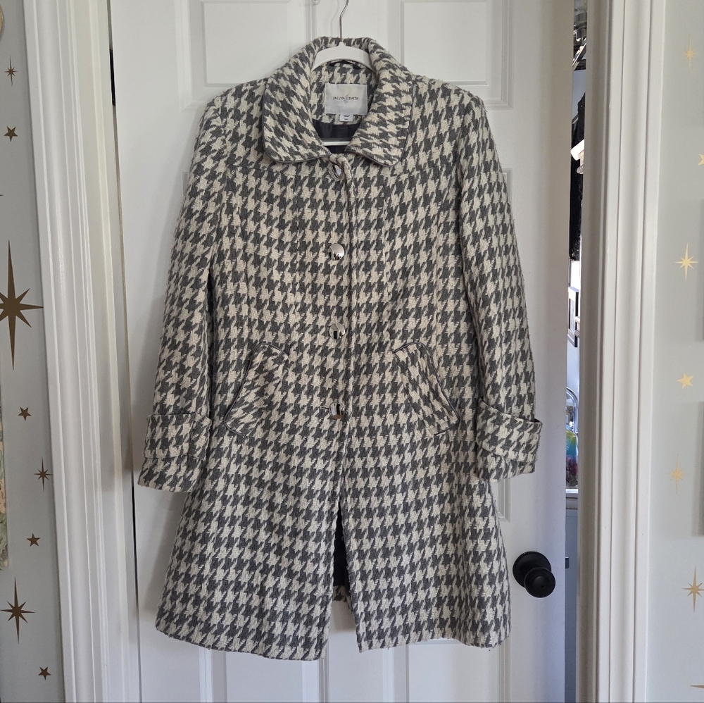 Vintage Houndstooth Peacoat - Picture 1 of 6